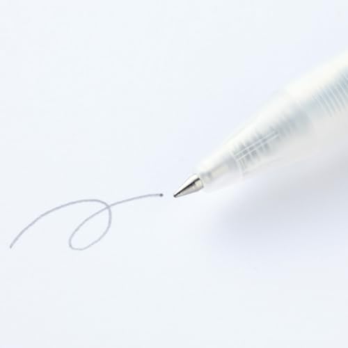 MUJI 無印良品 Einziehbarer Gelschreiber, 0,5 mm feine Spitze, glattes Schreiben, klarer Körper (Grau, 0,5 mm) von MUJI 無印良品