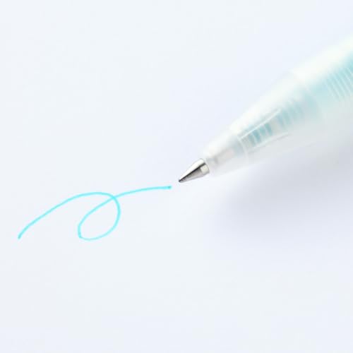 MUJI 無印良品 Einziehbarer Gelschreiber, 0,5 mm feine Spitze, glattes Schreiben, klarer Körper (Türkis, 0,5 mm) von MUJI 無印良品