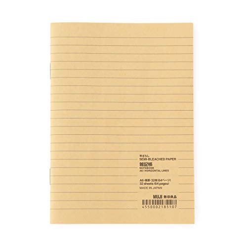 MUJI Halbgebleichtes Notizbuch, liniert, A6 (x20) beige von MUJI