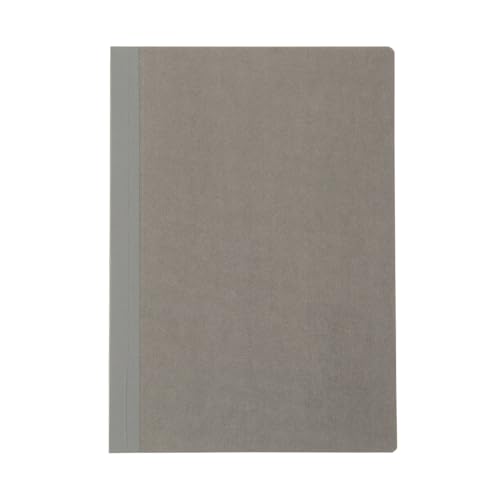 MUJI 無印良品 MUJI Hochwertiges Papier Notizbuch, B6, Hellgrau, 80 linierte Blätter, Fadenheftung, offenes flaches Design von MUJI 無印良品