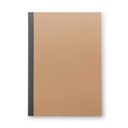 MUJI 無印良品 - Notizbuch aus Recyclingpapier, A4, fadengebunden, 30 linierte Blätter, einfarbiger Einband (1, Beige) von MUJI 無印良品