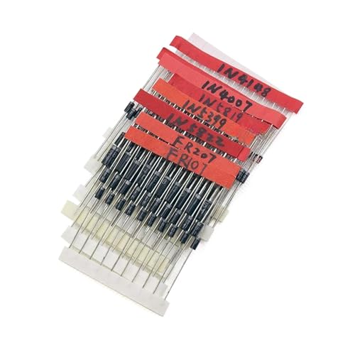 MULAIDI 100 Stück/Set Dioden 1N4148 1N4007 FR207 1N5819 1N5399 FR107 1N5408 1N5822 sortierte gerade Stifte für DIY Elektronik Lernen MULAIDI 100 Stück/Set Dioden 1N4148 1N4007 FR207 1N5819 1N5399 FR107 1N5408 1N5822 sortierte gerade Stifte für DIY Elektronik Lernen von MULAIDI