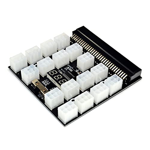 MULAIDI 12 V 64P Mining-Netzteilplatine + 17 PCIE 6-polig auf 6 + 2-poliges Kabel, 6-polig auf 6 + 2-polige Kabel von MULAIDI