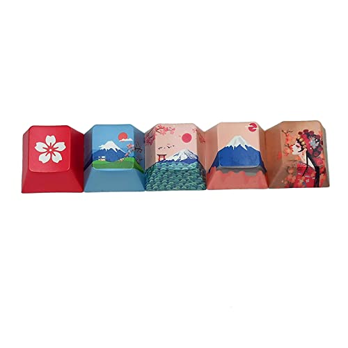MULAIDI 5 Stücke Montieren Persönlichkeit Keycap Fünf Seitige PBT Sublimation Kirsche Höhe Mechanische Tastatur Keycap Pbt Farbstoff Sublimation Tastenkappen von MULAIDI