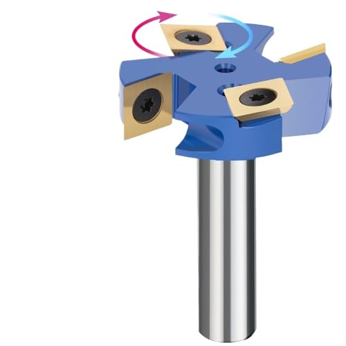 1 stücke CNC Spoilboard Surfacing Router Bit 1/2 Schaft Durchmesser 45 59mm Hartmetall Einfügen Platte Abflachung Holz Hobel bit Fräser(12x59x71L 3T) von MULONGOR