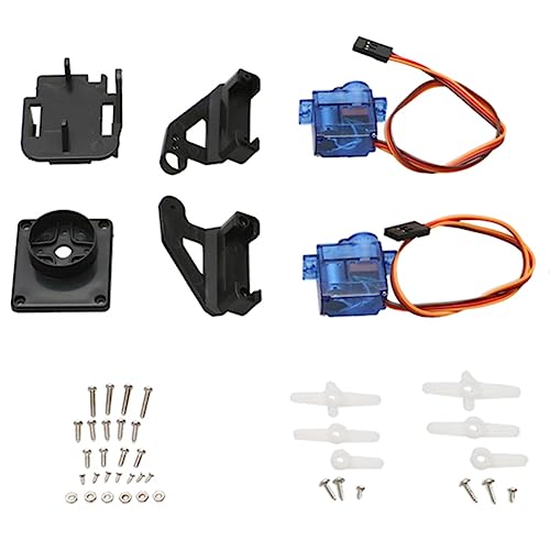 MULOUTSPO 1 Satz Doppelachsen-Servo-Gimbal-Antivibrationskamera-Plattformhalterung PTZ Schwenken/Neigen mit 2 Stück 9G-Servo-Ersatzteilen und 2 Stück 9G-Servo für die FPV-Drohnenmontage von MULOUTSPO