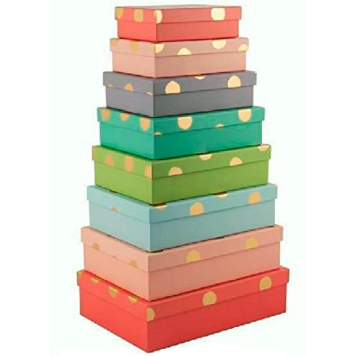 Set mit 10 Koffern aus Karton Forrado Lunares, farbig Set mit 10 Koffern aus Karton Forrado Lunares, farbig von MULTIMARCA