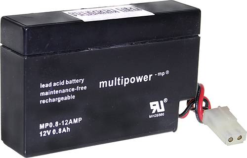 Multipower MP0,8-12-AMP A9709 Bleiakku 12V 0.8Ah Blei-Vlies (AGM) (B x H x T) 96 x 62 x 25mm AMP-Buc von MULTIPOWER