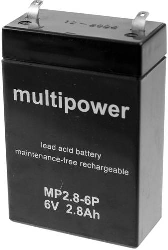 Multipower MP2,8-6P A96241 Bleiakku 6V 2.8Ah Blei-Vlies (AGM) (B x H x T) 66 x 104 x 33mm Flachsteck von MULTIPOWER