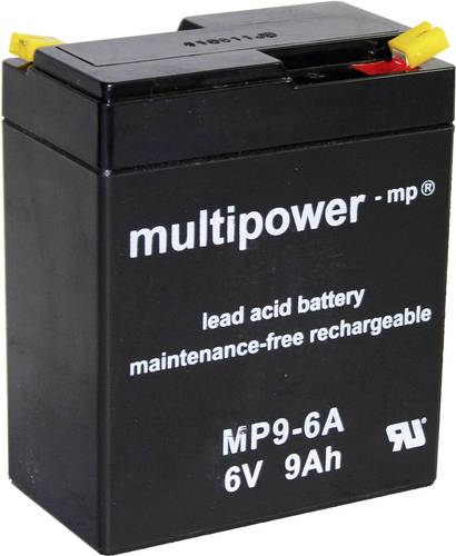 Multipower MP9-6A A9680 Bleiakku 6V 9Ah Blei-Vlies (AGM) (B x H x T) 97 x 118 x 56mm Flachstecker 4. von MULTIPOWER