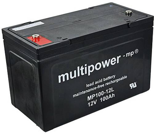 Multipower PB-12-100 MP100-12L Bleiakku 12V 100Ah Blei-Vlies (AGM) (B x H x T) 338 x 217 x 170mm M6- von MULTIPOWER
