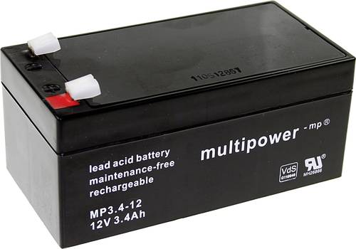 Multipower PB-12-3,4-4,8 MP3,4-12 Bleiakku 12V 3.4Ah Blei-Vlies (AGM) (B x H x T) 134 x 66.5 x 67mm von MULTIPOWER