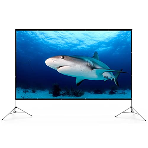 Projektions-Leinwand, faltbar, 381 cm (150 Zoll) breit, leicht zu transportierender Projektions-Leinwand, leicht zu reinigendes Display für drinnen und draußen von MUMIAO