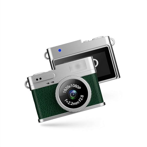 Mini Schlüsselanhänger Kamera, 1080p Kleine Nostalgie Retro Kamera, Winzige Tragbare Kleine Kameras, Tragbarer Micro Video Camcorder für Foto Video Reise Studium Aufnahme (Grün) von MUMQAQ
