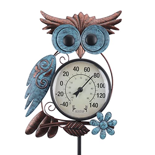 MUMTOP Außenthermometer, 42 Zoll Metall Eule Gartenstecker Außenwandthermometer für Terrasse, Hof und Garten MUMTOP Außenthermometer, 42 Zoll Metall Eule Gartenstecker Außenwandthermometer für Terrasse, Hof und Garten von MUMTOP