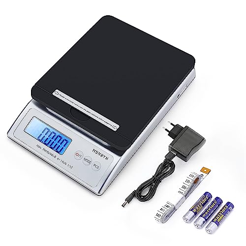 MUNBYN Paketwaage Versand Tischwaage Max 30kg Postal scale Briefwaagen Netz & Batteriebetrieb möglich 1,5 V x 3 AAA Elektrische Waage Professionelle Paketwaage mit LCD Display Tara-Funktion von MUNBYN