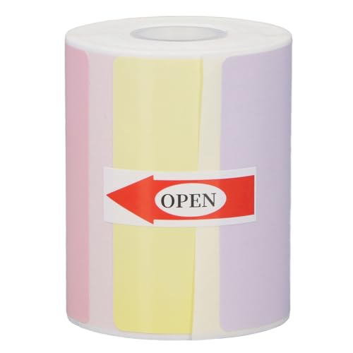 Munefe Thermal Sticker Labels, Thermal -Etikett -Druckerpapier, selbstklebende Wärmeetiketten für die Verwendung in der Home Office School (1 Roll 220 Blatt 50 x 30 mm) (4 Pure Colors) von MUNEFE
