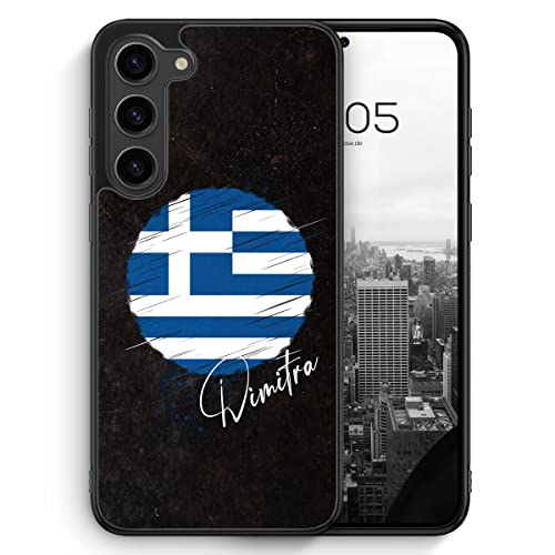 Griechenland mit Wunschname - Silikon Hülle für Samsung Galaxy S23+ Plus - Personalisierte Wunschname Griechische Schutzhülle Handyhülle Case Cover Griechenland mit Wunschname - Silikon Hülle für Samsung Galaxy S23+ Plus - Personalisierte Wunschname Griechische Schutzhülle Handyhülle Case Cover von MUNIQASE