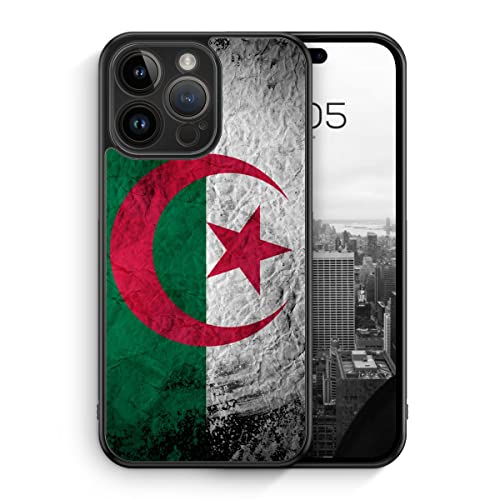 MUNIQASE Algerien Splash Flagge - Silikon Hülle für iPhone 14 Pro - Algerische Schutzhülle Handyhülle Case Cover von MUNIQASE