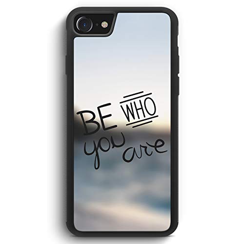 MUNIQASE Be Who You Are - Silikon Hülle für iPhone SE 2020 - Motiv Design Spruch Motivation Schön - Cover Handyhülle Schutzhülle Case Schale von MUNIQASE
