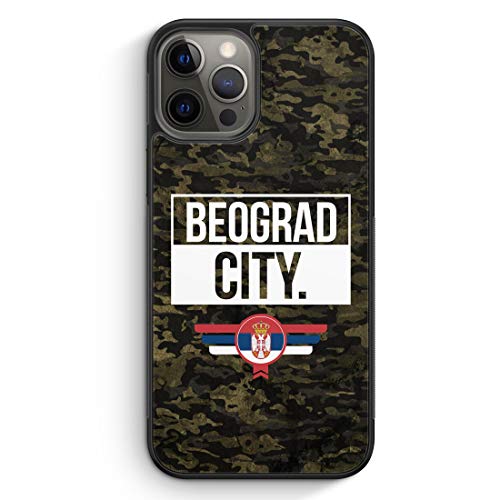 MUNIQASE Beograd City Camouflage Serbien - Silikon Hülle für iPhone 12 Pro - Motiv Design Serbisch Serbia Srbija Belgrad - Cover Handyhülle Schutzhülle Case Schale von MUNIQASE