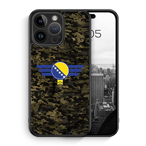 MUNIQASE Bosna Bosnien Camouflage - Silikon Hülle für iPhone 14 Pro - Militär Camouflage Bosnische Schutzhülle Handyhülle Case Cover von MUNIQASE