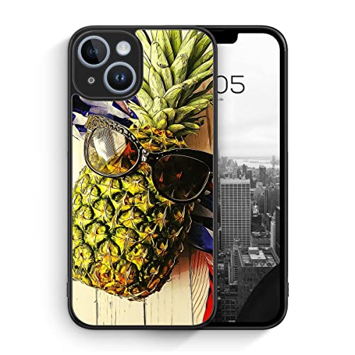 MUNIQASE Coole Ananas - Silikon Hülle für iPhone 14 - Food Ananas Coole Lässige Schöne Schutzhülle Handyhülle Case Cover von MUNIQASE