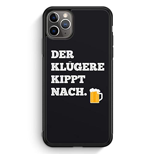 MUNIQASE Der Klügere Kippt Nach. Bier - Silikon Hülle für iPhone 11 Pro - Motiv Design Spruch Lustig Cool Witzig - Cover Handyhülle Schutzhülle Case Schale von MUNIQASE