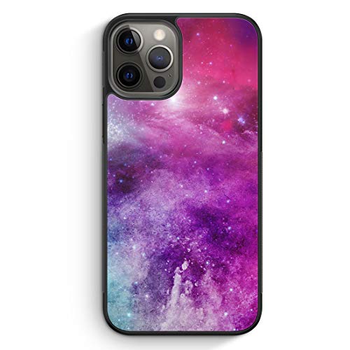 MUNIQASE Galaxy Universe Nebula Lila - Silikon Hülle für iPhone 12 Pro Max - Motiv Design Muster Mädchen Frauen Damen Schön - Cover Handyhülle Schutzhülle Case Schale von MUNIQASE