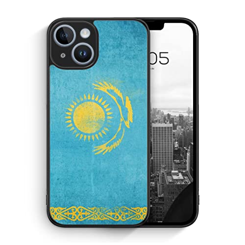 MUNIQASE Kasachstan Grunge - Silikon Hülle für iPhone 14 Plus - Kasachische Schutzhülle Handyhülle Case Cover von MUNIQASE