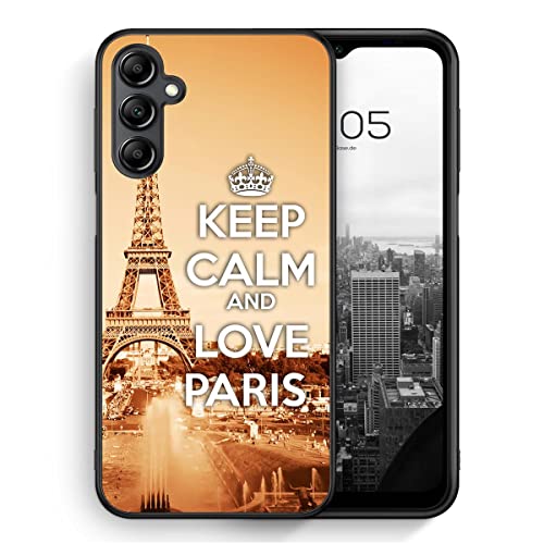 MUNIQASE Keep Calm and Love Paris - Silikon Hülle für Samsung Galaxy A54 5G - Spruch Schöne Englische Städte Französische Schutzhülle Handyhülle Case Cover von MUNIQASE