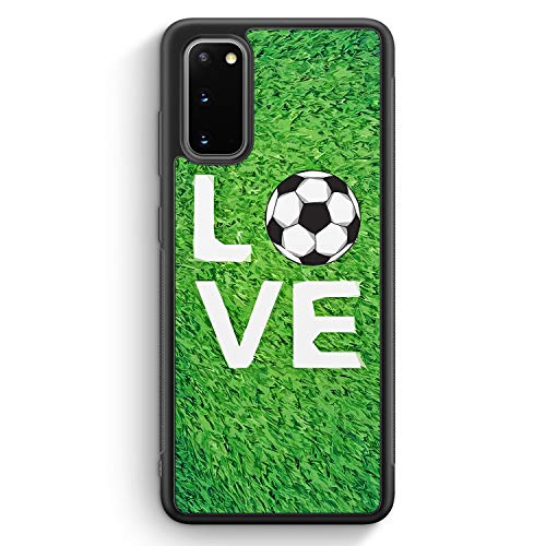 MUNIQASE Love Fußball Rasen - Silikon Hülle für Samsung Galaxy S20 FE - Motiv Design Jungs Herren Männer - Cover Handyhülle Schutzhülle Case Schale von MUNIQASE