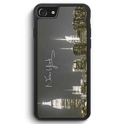 MUNIQASE New York City Schriftzug Skyline - Silikon Hülle für iPhone 8 - Motiv Design Schön USA - Cover Handyhülle Schutzhülle Case Schale von MUNIQASE