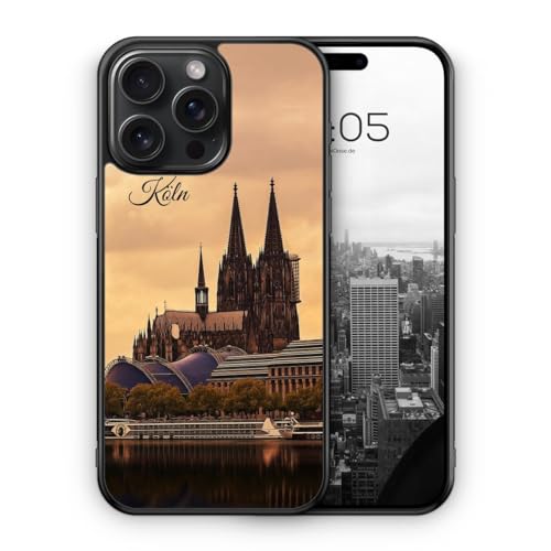 MUNIQASE Panorama Köln Kölner Dom - Silikon Hülle für iPhone 15 Pro - Städte Deutsche Schöne Sehenswürdigkeiten Schutzhülle Handyhülle Case Cover von MUNIQASE