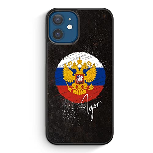 MUNIQASE Russland mit Wunschname - Silikon Hülle für iPhone 12 - Personalisierte Wunschname Russische Schutzhülle Handyhülle Case Cover von MUNIQASE