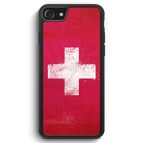 MUNIQASE Schweiz Grunge Suisse Switzerland - Silikon Hülle für iPhone 7 - Motiv Design - Cover Handyhülle Schutzhülle Case Schale von MUNIQASE