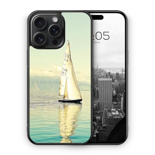 MUNIQASE Segelboot See Segeln Schiff - Silikon Hülle für iPhone 15 Pro Max - Schöne Schutzhülle Handyhülle Case Cover von MUNIQASE