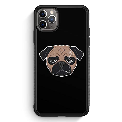 MUNIQASE Smoking Mops - Silikon Hülle für iPhone 11 Pro Max - Motiv Design Hund Tiere Lustig Weed Witzig - Cover Handyhülle Schutzhülle Case Schale von MUNIQASE