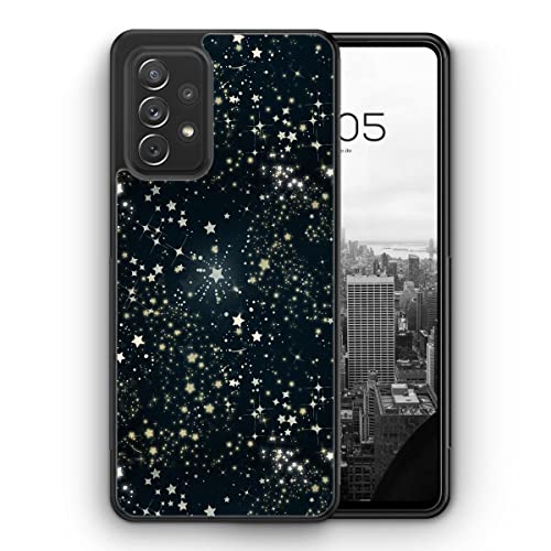 MUNIQASE Sternenhimmel Schwarz - Silikon Hülle für Samsung Galaxy A23 4G 5G - Muster Ornament Verzierte Schöne Süße Frauen Damen Mädchen Schutzhülle Handyhülle Case Cover von MUNIQASE