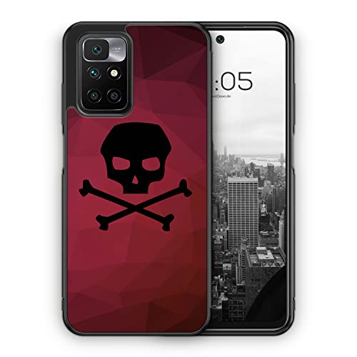 MUNIQASE Totenkopf Skull Rot-Schwarz - Silikon Hülle für Xiaomi 12 5G 12X - Motiv Design Grunge - Cover Handyhülle Schutzhülle Case Schale von MUNIQASE