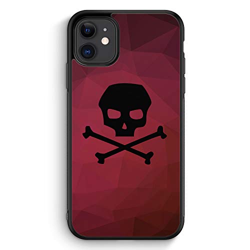 MUNIQASE Totenkopf Skull Rot-Schwarz - Silikon Hülle für iPhone 11 - Motiv Design Grunge - Cover Handyhülle Schutzhülle Case Schale von MUNIQASE
