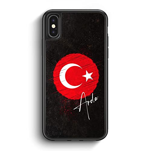MUNIQASE Türkei mit Wunschname - Silikon Hülle für iPhone XS - Personalisierte Wunschname Türkische Schutzhülle Handyhülle Case Cover von MUNIQASE