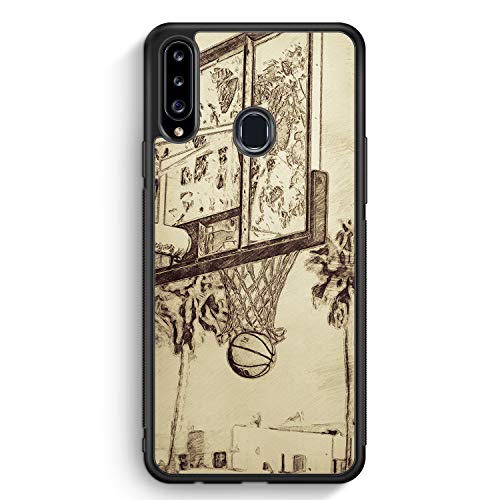 MUNIQASE Vintage Basketball - Silikon Hülle für Samsung Galaxy A20s - Motiv Design Cool - Cover Handyhülle Schutzhülle Case Schale von MUNIQASE