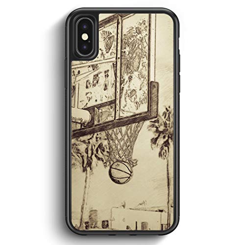 MUNIQASE Vintage Basketball - Silikon Hülle für iPhone XS Cover - Motiv Design Cool - Handyhülle Schutzhülle Case Schale von MUNIQASE