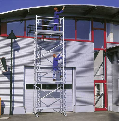 Günzburger Steigtechnik MUNK 166320 Aluminium Gerüst fahrbar Arbeitshöhe (max.): 5.2m Silber 90kg von MUNK Günzburger Steigtechnik