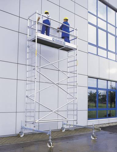 Günzburger Steigtechnik MUNK 172235 Aluminium Gerüst fahrbar Arbeitshöhe (max.): 4.5m Silber 100kg von MUNK Günzburger Steigtechnik