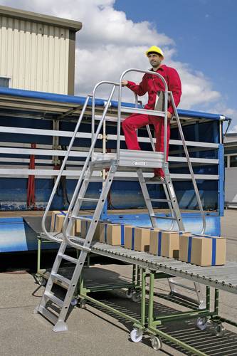 Günzburger Steigtechnik MUNK 303406 Aluminium Überstieg Arbeitshöhe (max.): 3.45m Silber 38kg von MUNK Günzburger Steigtechnik