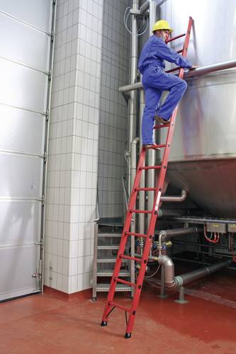Günzburger Steigtechnik MUNK 36010 Vollkunststoff Anlegeleiter Arbeitshöhe (max.): 4.1m Rot 9.2kg von MUNK Günzburger Steigtechnik
