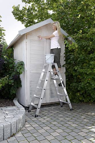 Günzburger Steigtechnik MUNK 40218 Aluminium Stufen-Doppelleiter Arbeitshöhe (max.): 3.75m Silber von MUNK Günzburger Steigtechnik