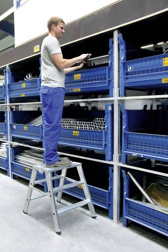 Günzburger Steigtechnik MUNK 50096 Aluminium Doppel-Klapptritt klappbar Arbeitshöhe (max.): 2.93m von MUNK Günzburger Steigtechnik